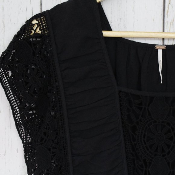 Free People Lace Front Bubble Crop Top - Picture 2 of 11